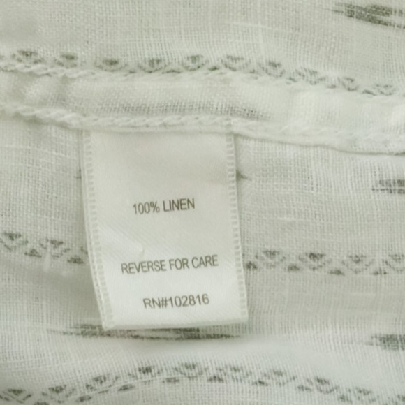 Garnet Hill Size 6 White Southwest Print Collared Button Front Down Long Sleeve - Picture 5 of 7